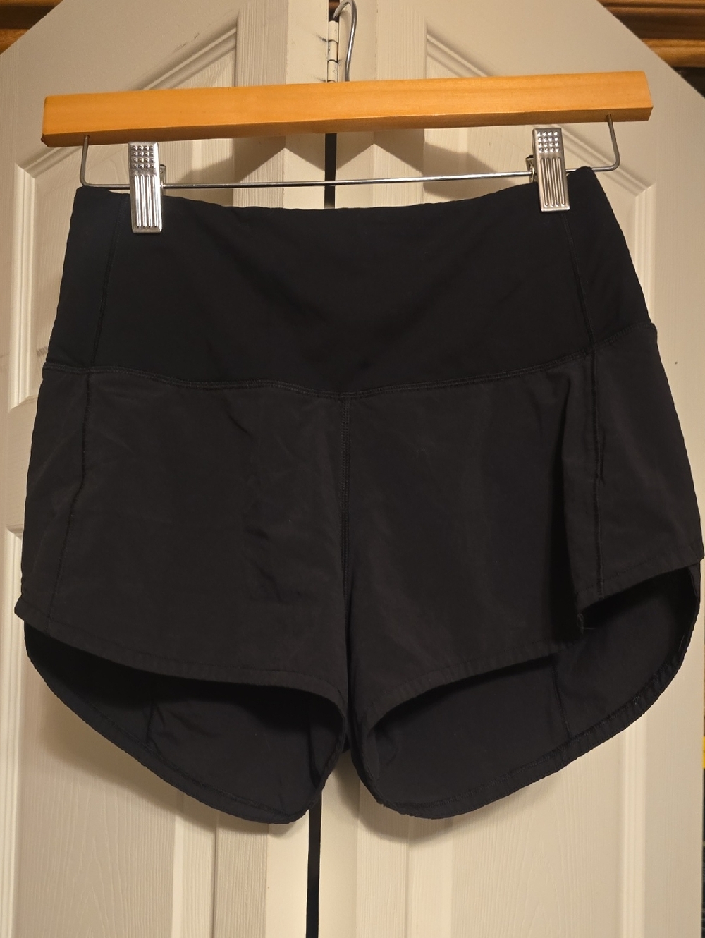 Lulu Lemon Women's Black High-Waist Athletic Shorts